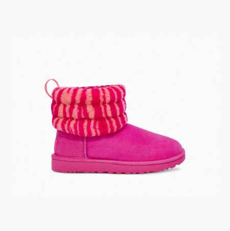 UGG Fluff Mini Quilted Zebra Rose Boots for Women (HGAW17629)